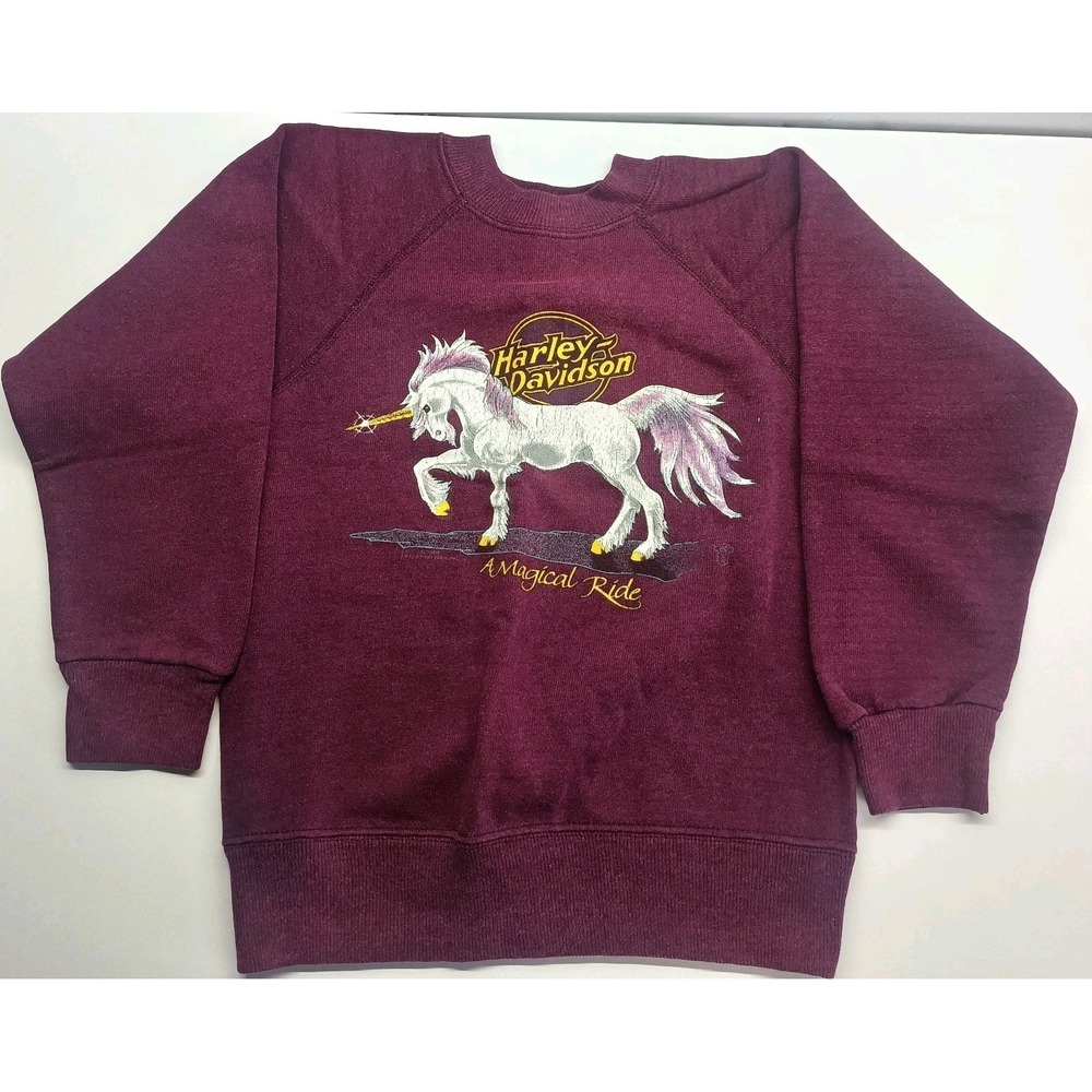 Vtg 1987 Harley Davidson A Magical Ride Girls Sweatshirt Size S(6-8) Rare